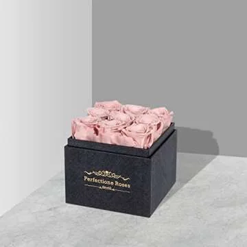 Perfectione Roses Preserved Roses in a Box, Dusty Rose Real Roses Long-Lasting Rose Valentines Day Gifts for Her Anniversary Mothers Day Birthday Roses Christmas Day