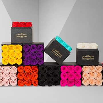 Perfectione Roses Preserved Roses in a Box, Dusty Rose Real Roses Long-Lasting Rose Valentines Day Gifts for Her Anniversary Mothers Day Birthday Roses Christmas Day