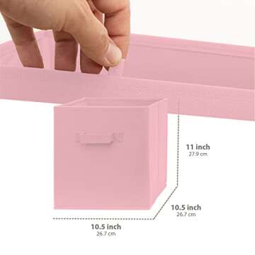 Pomatree Fabric Storage Bins - 8 Pack - Fun Colored Storage Cubes | 2 Reinforced Handles | Foldable Cube Baskets for Home, Kids Room, Nursery and Playroom | Closet and Toys Organization
