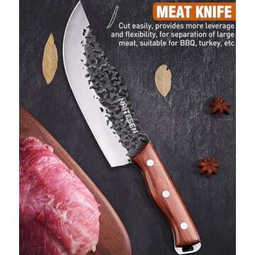 Naitesen 4PCS Butcher Knife Set for Gift Giving