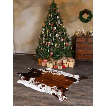 MustMat Cowhide Rug for Home & Office Decor 4.5' x 6.2'