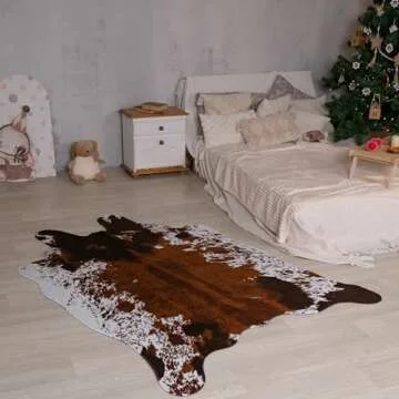 MustMat Cowhide Rug for Home & Office Decor 4.5' x 6.2'