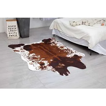 MustMat Cowhide Rug for Home & Office Decor 4.5' x 6.2'