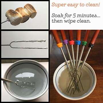 Kooalo Roasting Sticks - Premium Extendable Marshmallow Smores Roasting Sticks for Fire Pit