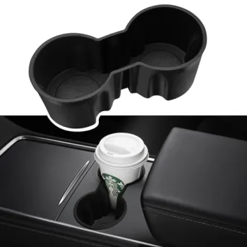 Motrobe Cup Holder Insert for 2021-2025 Tesla Model Y & 2021-2023 Model 3 - Practical Interior Acces...