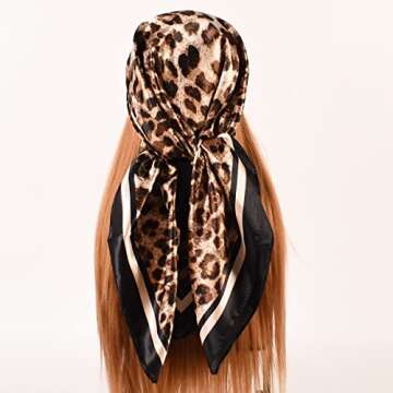 EIysee 35 x 35 Women's Fashion Pattern Large Square Silk Like Hair Scarf Head Sleeping Wrap Satin Ne...