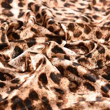 EIysee 35 x 35 Women's Fashion Pattern Large Square Silk Like Hair Scarf Head Sleeping Wrap Satin Neck Bandana for Gift (Leopard print-black border)…