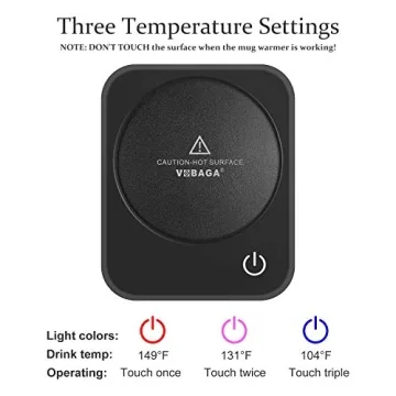 VOBAGA Coffee Mug Warmer with Auto Shut Off and 3 Settings