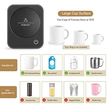 VOBAGA Coffee Mug Warmer with Auto Shut Off and 3 Settings