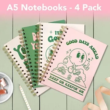 Stylish A5 Notebooks for School and Work - 4 Pack