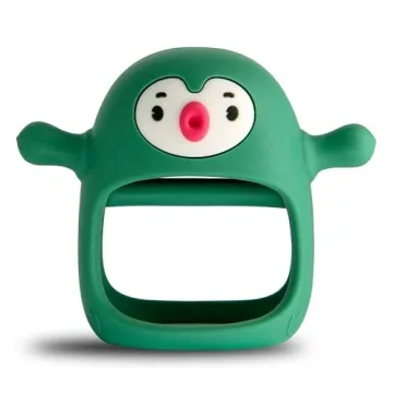Smily Mia Penguin Buddy Never Drop Silicone Baby Teething Toy - Teething Pain Relief for Infants