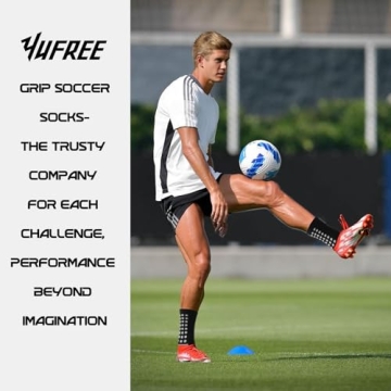 Yufree Soccer Socks with Anti Slip Grip - 4 Pairs