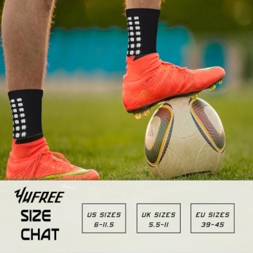 Yufree Soccer Socks with Anti Slip Grip - 4 Pairs
