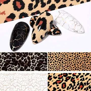 20 Roll Animal Print Nail Foil Transfer Sticker Decals, Leopard Tiger Snake Skin Nail Art Foil for Nail Design, Colorful Holographic Transfer Nail Foils Manicure Tips Decoration