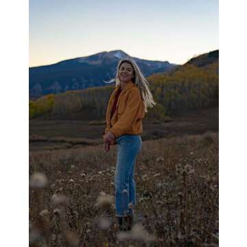 AMEBELLE Women's Cropped Fuzzy Fleece Jacket Full Zip Lined Winter Casual Warm Sherpa Jacket Coat Ou...