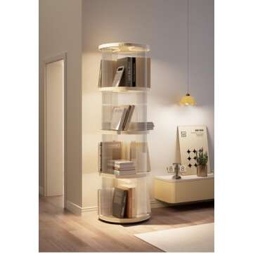 Stylish 360 Acrylic Rotating Bookshelf for All Ages