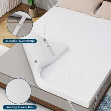 2 Inch Memory Foam Mattress Topper Twin XL, Cooling Gel Bed Topper with Removable Cover, Soft & Pain Relief & Breathable, CertiPUR-US & Oeko-Tex Certified