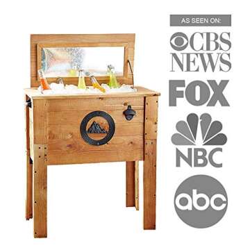 Rustic Outdoor Beverage Cooler - 45 Qt Insulated & Stylish