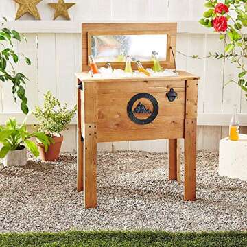 Rustic 45 Qt Outdoor Beverage Cooler for Stylish Gatherings