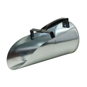 FARM-TUFF Galvanized Metal Poultry Feed Scoop with Enclosed Handle for Chicken, Livestock, Bird, Far...
