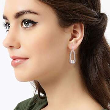 Aheli Bollywood Party Wear CZ Rose Gold Tone Dangle Earrings Indian Ethnic Wedding Fashion Jewelry f...