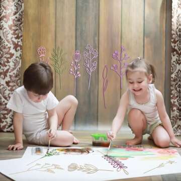 Wooden Flowers Wildflower Wall Decor 7 Pcs Colorable Wood Flowers Cutout Signs Boho Nursery Decor for Girl Baby Bedroom Living Room Home Decoration Bohemian Wall Hanging Art for DIY Crafts (a)