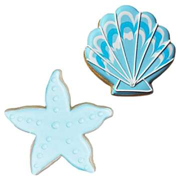 Summer Beach Cookie Cutters Set – Starfish & Seashell Design - Made in USA by Ann Clark