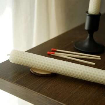 Beeswax Taper Candles Hand Rolled