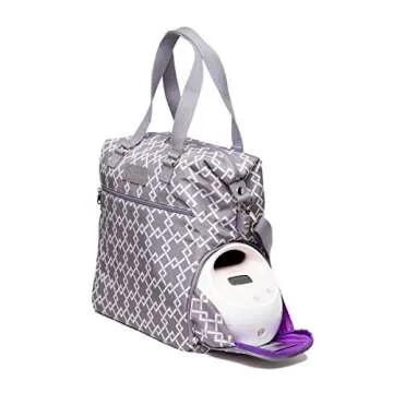 Sarah Wells Lizzy Breast Pump Bag - Compatible with Spectra, Medela, and More - Insulated Cooler Pocket (Grey)