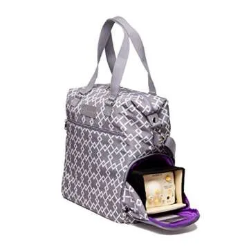 Sarah Wells Lizzy Breast Pump Bag - Compatible with Spectra, Medela, and More - Insulated Cooler Pocket (Grey)