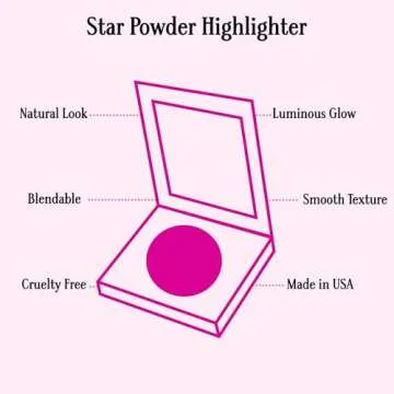 Gerard Cosmetics Star Powder Highlighter Marilyn, Gold Mineral Highlighter Makeup for Glowing Skin, ...
