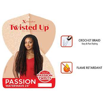 MULTI PACK DEALS! Outre Crochet Braids X-Pression Twisted Up Passion Water Wave 24" (1-PACK, 2T1B/30)