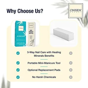 Professional Nail Buffer Block | Ultimate Shine Nail Buffing Block & 2 Extra Pads | 3-Way Buffing, Smooth & Shine After Filing | Purse Size Manicure Tools for Nail Care | 1 Pack by Onsen