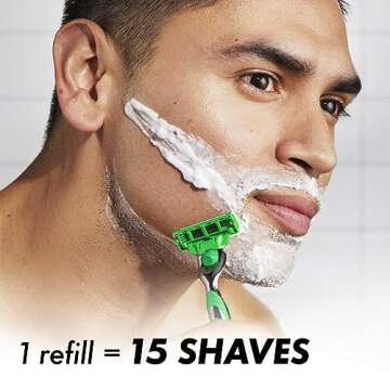 Gillette Mach3 Sensitive Razors for Men, 1 Razor, 5 Razor Blade Refills, Designed for Sensitive Skin