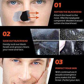 BAGLAK Men Blackhead Pore Strips - 120 Strips - Deep Cleansing - Face Nose Pores - Blackheads Removal - Large Size For Nose+Face