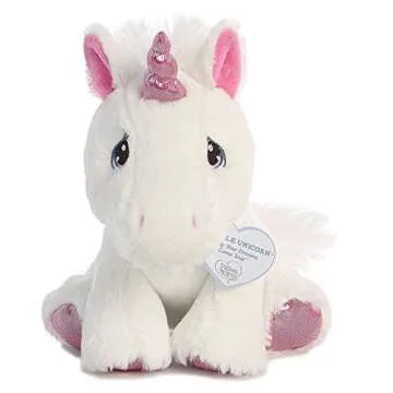 Aurora® Inspirational Precious Moments™ Sparkle Unicorn Stuffed Animal - Cherished Memories - Enduring Comfort - White 8.5 Inches