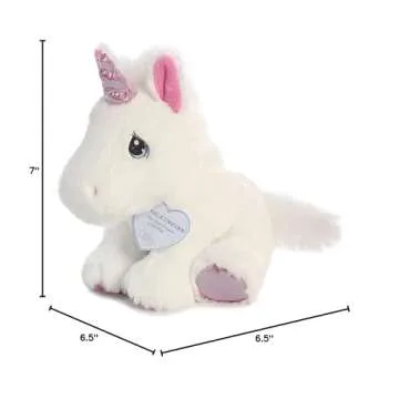 Aurora® Inspirational Precious Moments™ Sparkle Unicorn Stuffed Animal - Cherished Memories - Enduring Comfort - White 8.5 Inches