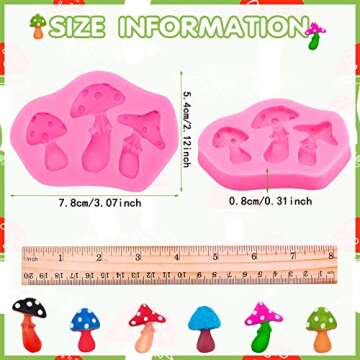 Patelai 2 Pcs Mushroom Silicone Mold Resin Vegetable Keychain Silicone Mold Chocolate Candy Clay Mou...