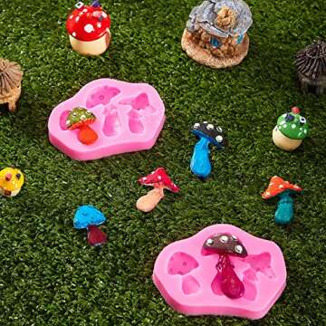Patelai 2 Pcs Mushroom Silicone Mold Resin Vegetable Keychain Silicone Mold Chocolate Candy Clay Moulds for DIY Desserts Cookie Handmade Cupcake Decoration(Irregular)
