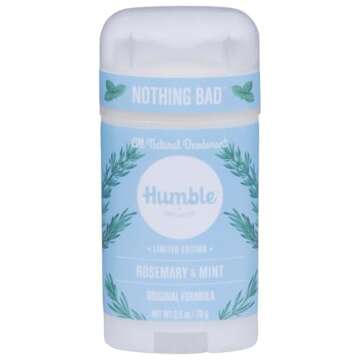 HUMBLE BRANDS Original Formula Aluminum-free Deodorant. Long Lasting Odor Control with Baking Soda and Essential Oils, Rosemary Mint, Pack of 1