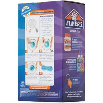 Elmer's Color Changing Slime Kit | Slime Supplies Include Elmer's Color Changing Glue, Elmer's Magical Liquid Slime Activator, UV Light, 5 Piece Kit, Blue/Purple + Yellow/Red