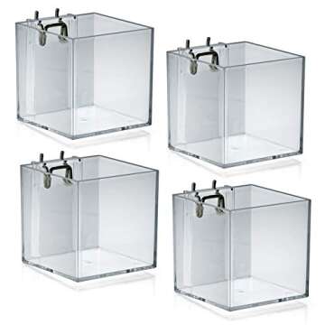 4" Acrylic Cube Bins for Pegboard or Slatwall Display