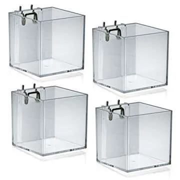 4" Acrylic Cube Bins for Pegboard or Slatwall Display