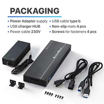 16-Port USB Charging Hub - High Speed, Safe, Durable