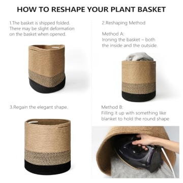 Dahey Jute Cotton Rope Plant Basket Mini Woven Storage Basket for Up to 7" Planter, Decorative Flower Pot Cover Closet Storage Bin Table Desk Organizer Modern Home Decor, Grey