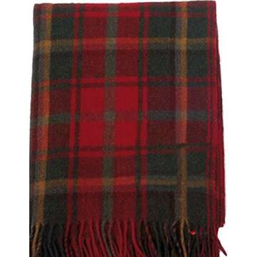 I LUV LTD Highland Scottish Wool Throw Blanket Tartan Dark Maple Large Sofa Throw 175cm x 157 cm (69" x 62") Plaid Blanket Outdoor Blanket Picnic Rug Throw Blankets for Couch