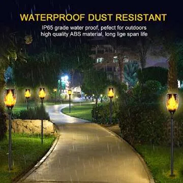 CASAVIDA Solor Outdoor Lights 4 Pack, Solar Torch Light with Flickering Flame, Landscape Mini Outdoor Lights Flame Lights Halloween Decorations, Waterproof Solar Lights for Yard Garden Pathway Porch