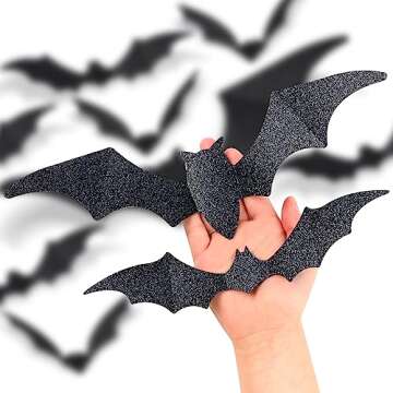 Large Bats Wall Décor for Halloween Parties - 56 Pack