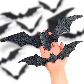 Large Bats Wall Décor for Halloween Parties - 56 Pack