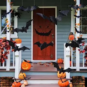 Large Bats Wall Décor for Halloween Parties - 56 Pack